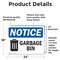 Signmission Garbage Can Sign With Symbol, 24 in W x Rectangle, Vinyl Decal OS-2PACK-NS-D-1824-L-12983 - alternate 2